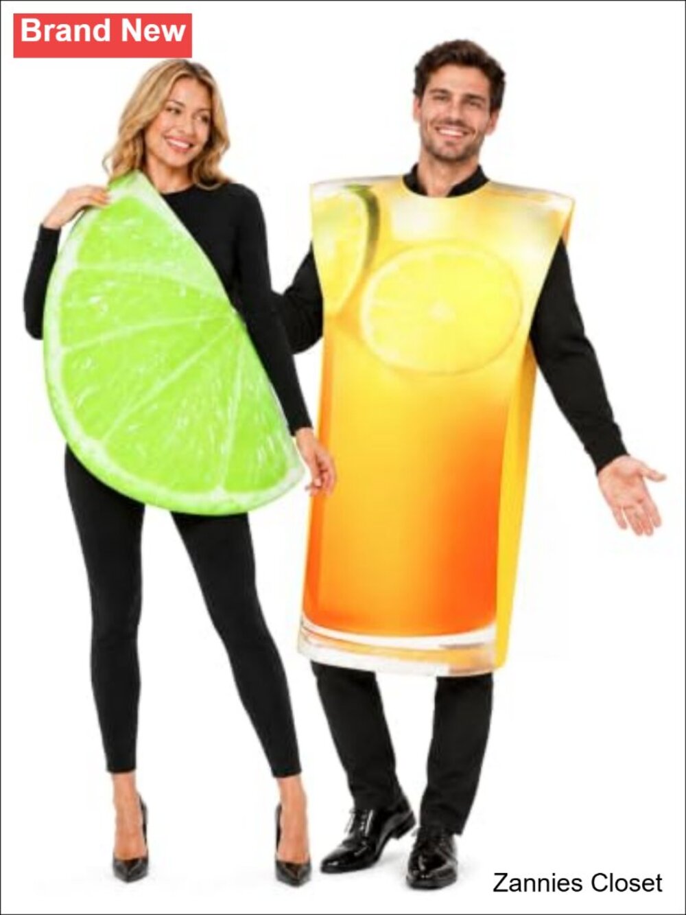 👻 2-Piece Tequila & Lime Couples Costume Set Funny Adult Halloween Cosplay